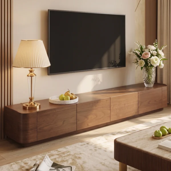 Aiva 4 Drawers TV Unit Aiva 4 Drawers TV Unit in warm walnut brown by Marina Living UAE