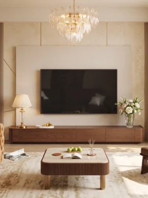 Aiva 4 Drawers TV Unit Aiva 4 Drawers TV Unit in warm walnut brown by Marina Living UAE