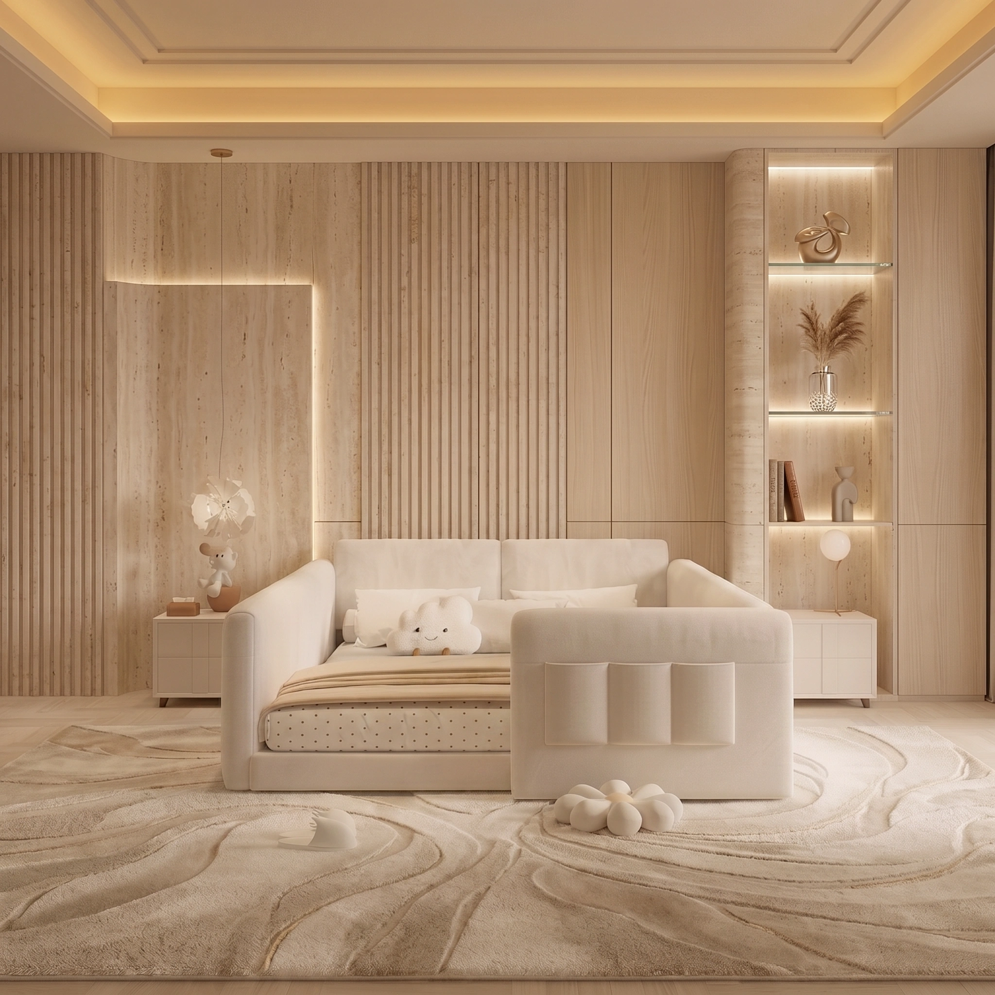 Amani Guardian Upholstered Bed Custom-Made Dubai UAE (6) Bed with Headboard and Side Guards Dubai