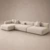 Arco-Left-Corner-Sofa Arco Left Corner Sofa in beige linen by Marina Living UAE