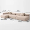 Arco-Left-Corner-Sofa Arco Left Corner Sofa in beige linen by Marina Living UAE