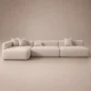 Arco-Left-Corner-Sofa Arco Left Corner Sofa in beige linen by Marina Living UAE