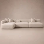 Arco Left Corner Sofa in beige linen by Marina Living UAE