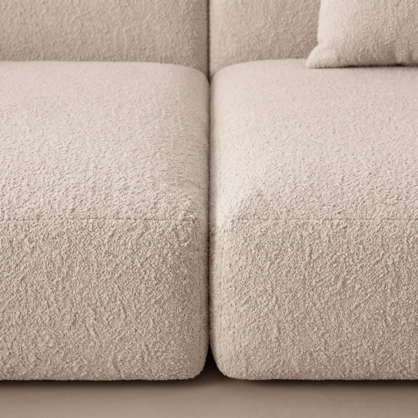 Arco-Left-Corner-Sofa Arco Left Corner Sofa in beige linen by Marina Living UAE