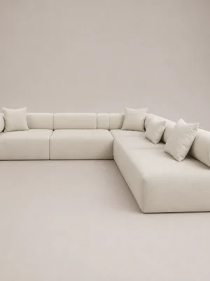Aria-L-shaped-modular-sofa Aria L-Shaped Five-Seater Modular Sofa in beige bouclé by Marina Living UAE