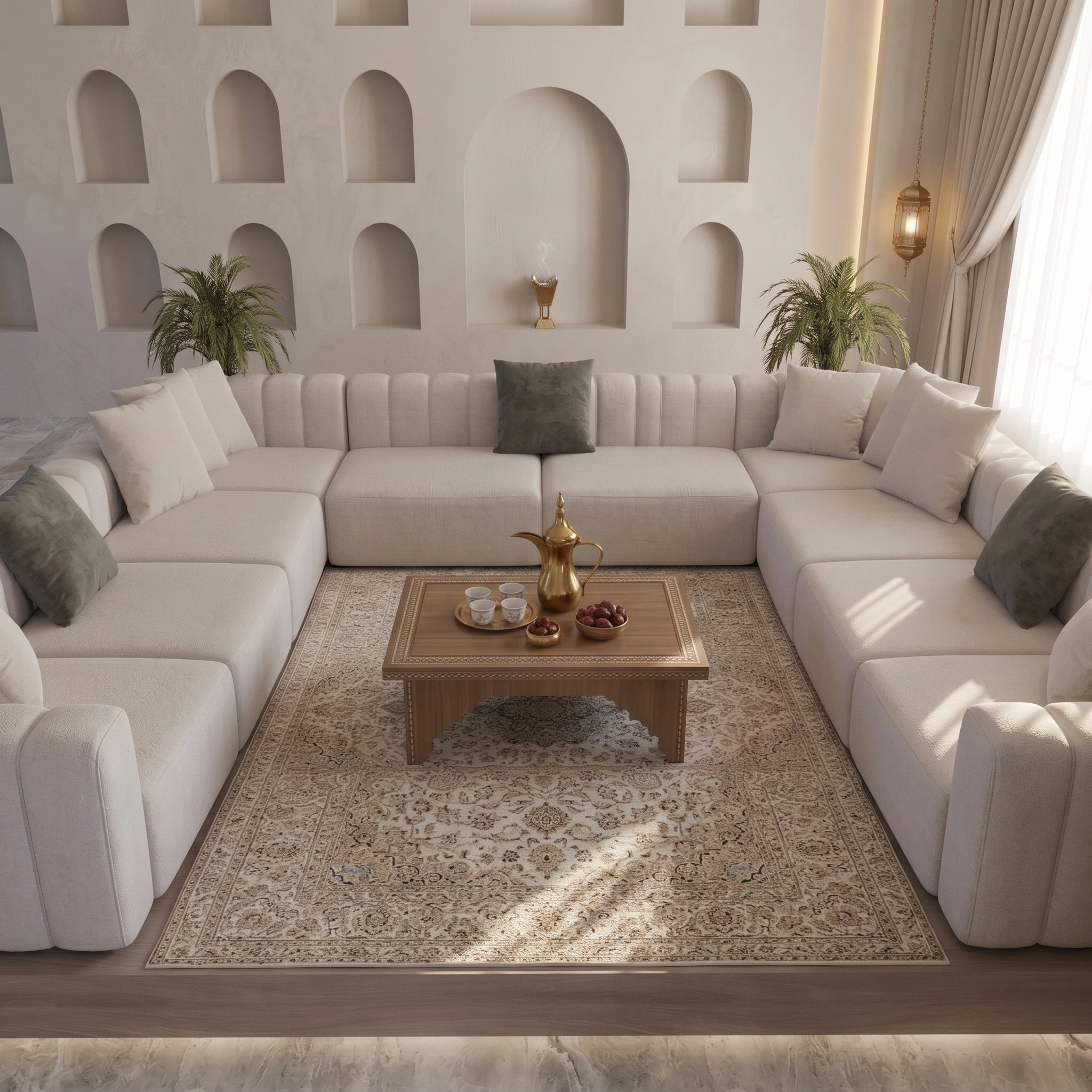 Aura U-Shaped Modular Majlis Sofa Set Dubai UAE