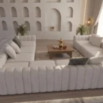 Ivory Boucle U-Shaped Sofa Dubai