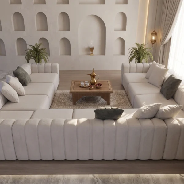 Aura U-Shaped Modular Majlis Sofa Set BY Marina Living UAE (6) Large Living Room Sofa Dubai