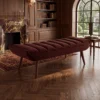 Aurelio Ribbed Accent Bench Dubai UAE (2) Upholstered Hallway Bench UAE
