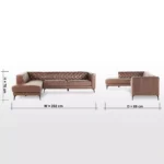 Bravorique 4-Seater Faux Leather Left Corner Sofa - Image 7
