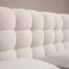 Bubble-Cloud-Bed Bubble Cloud Bed in beige linen with rounded upholstered sections by Marina Living UAE