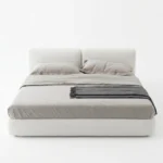 Bvella Linen Modern Bed in beige by Marina Living Dubai UAE