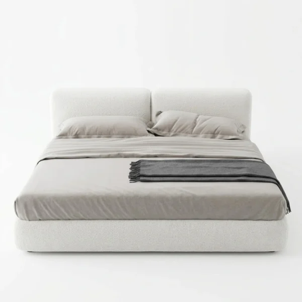 Bvella-Linen-Modern-Bed Bvella Linen Modern Bed in beige by Marina Living Dubai UAE