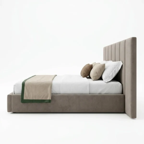 Capri-Fleece-Bed Capri Fleece Bed in beige fleece fabric by Marina Living UAE
