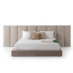 Capri Fleece Bed in beige fleece fabric by Marina Living UAE