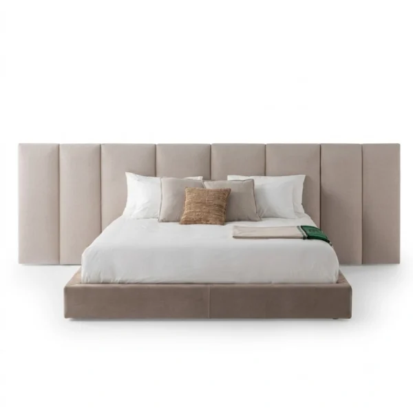 Capri-Fleece-Bed Capri Fleece Bed in beige fleece fabric by Marina Living UAE