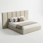 Capri Fleece Bed in beige fleece fabric by Marina Living UAE