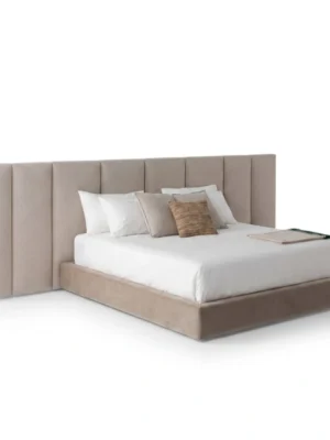 Capri-Fleece-Bed Capri Fleece Bed in beige fleece fabric by Marina Living UAE