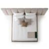 Capri-Fleece-Bed Capri Fleece Bed in beige fleece fabric by Marina Living UAE