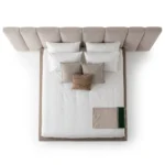Capri Fleece Bed in beige fleece fabric by Marina Living UAE