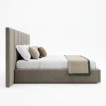 Capri Fleece Bed in beige fleece fabric by Marina Living UAE