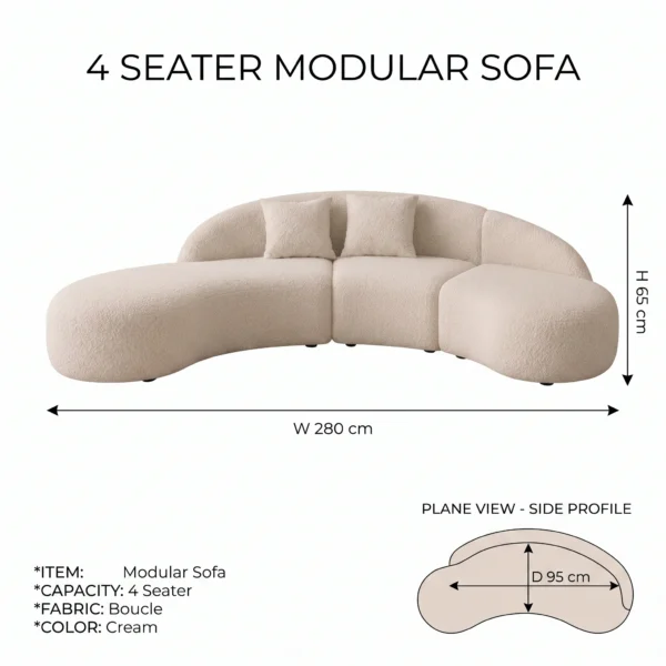 Casa-Curved-Sofa Casa Curved Sofa in beige bouclé by Marina Living UAE