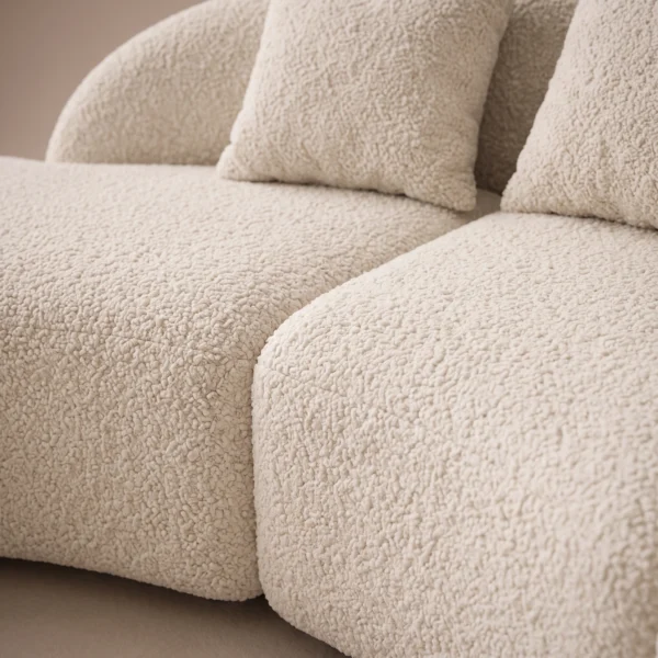 Casa-Curved-Sofa Casa Curved Sofa in beige bouclé by Marina Living UAE