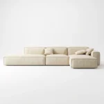 Cavalli L-Shaped 3-Seater Sofa in beige linen by Marina Living UAE