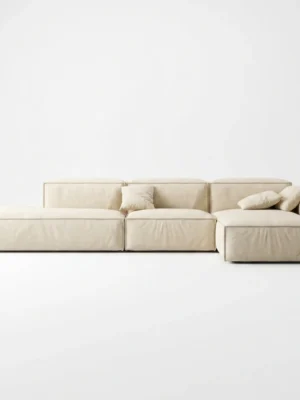 Cavalli-L-Shaped-Sofa Cavalli L-Shaped 3-Seater Sofa in beige linen by Marina Living UAE