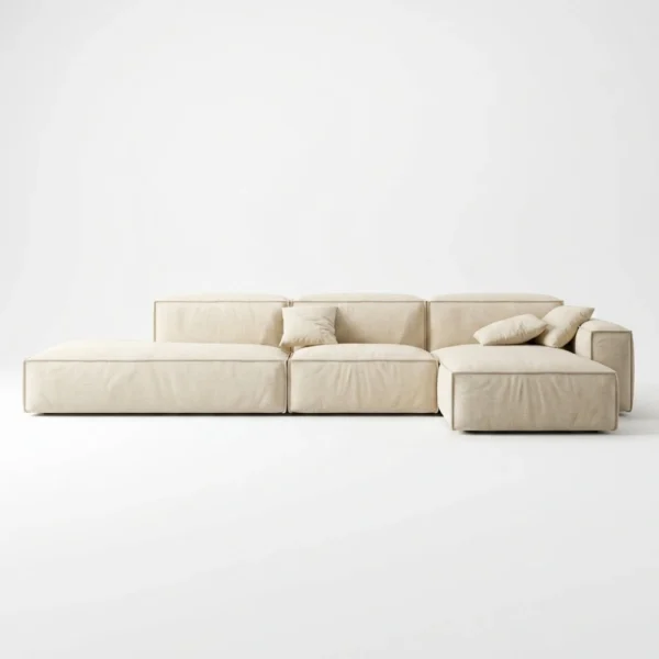 Cavalli-L-Shaped-Sofa Cavalli L-Shaped 3-Seater Sofa in beige linen by Marina Living UAE