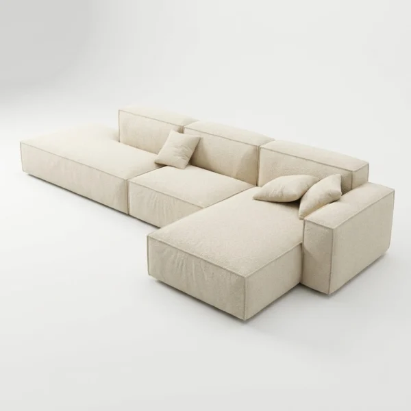 Cavalli-L-Shaped-Sofa Cavalli L-Shaped 3-Seater Sofa in beige linen by Marina Living UAE