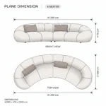 Cavora Cloud Straight Sofa in off-white bouclé by Marina Living UAE