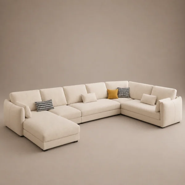 Crese-L-Shape-Sectional-Sofa Crese L-Shape Sectional Sofa in beige linen by Marina Living UAE