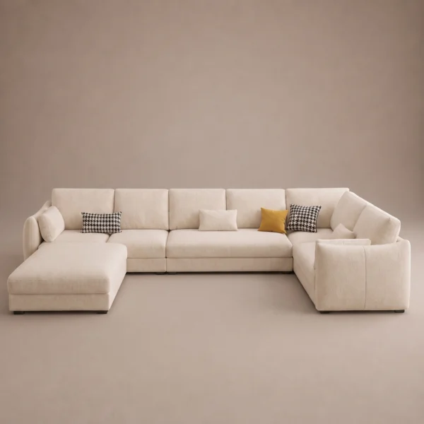 Crese-L-Shape-Sectional-Sofa Crese L-Shape Sectional Sofa in beige linen by Marina Living UAE