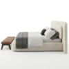 Diora-Velvet-Bed Diora Velvet Bed in beige by Marina Living Dubai UAE