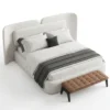 Diora-Velvet-Bed Diora Velvet Bed in beige by Marina Living Dubai UAE