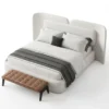 Diora-Velvet-Bed Diora Velvet Bed in beige by Marina Living Dubai UAE