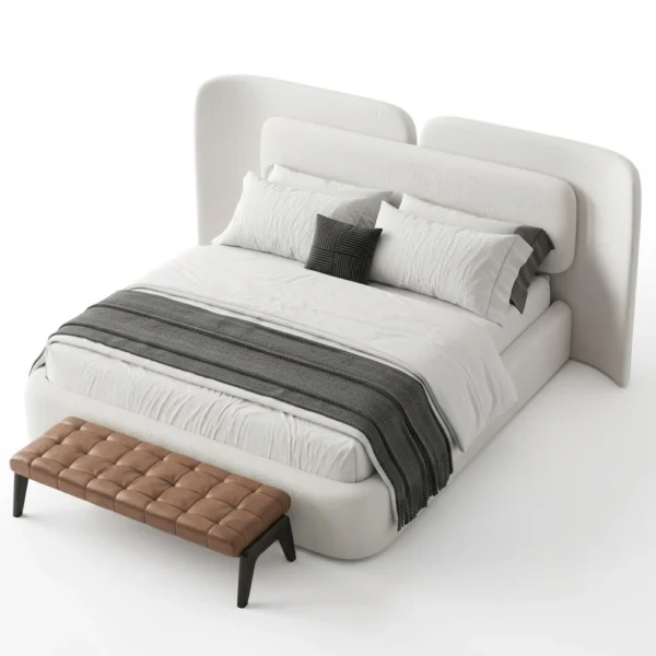 Diora-Velvet-Bed Diora Velvet Bed in beige by Marina Living Dubai UAE
