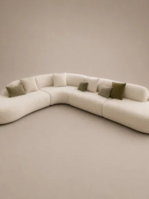 Duvel-Curved-Sofa Duvel Curved Sofa in beige bouclé by Marina Living UAE