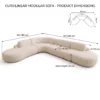Duvel-Curved-Sofa Duvel Curved Sofa in beige bouclé by Marina Living UAE