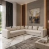 Eden-L-shaped-sofa Eden L-Shaped Four-Seater Sofa in beige soft-touch fabric by Marina Living UAE