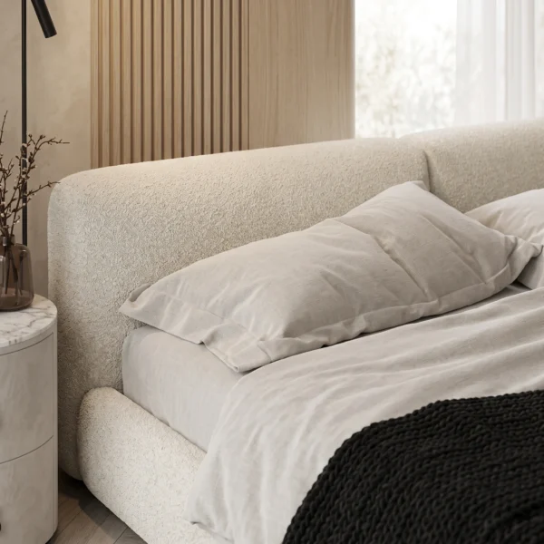 Elara Boucle Platform Bed Dubai UAE (1) Elara Boucle Platform Bed Dubai UAE