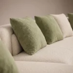 Ellora Arc Shape Sofa in beige linen by Marina Living UAE