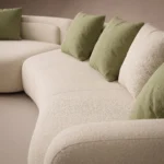 Ellora Arc Shape Sofa in beige linen by Marina Living UAE
