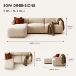 Elvan Left Corner Sofa – Beige