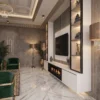 Ember Luxe Fireplace TV Wall Unit Dubai UAE (2) LED TV Unit with Glass Shelves UAE