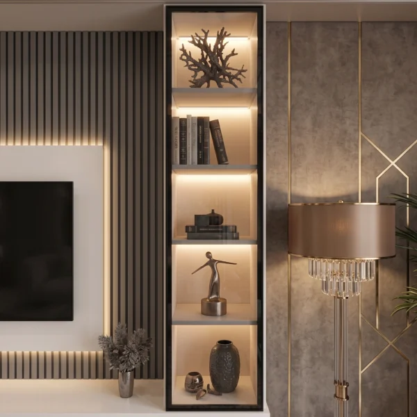 Ember Luxe Fireplace TV Wall Unit Dubai UAE (3) Custom Entertainment Wall Dubai
