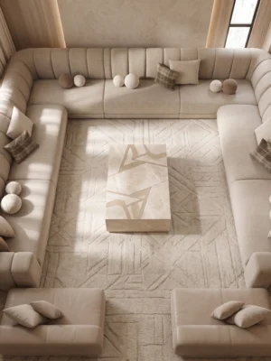 Evora Channel-Tufted Majlis Sofa Set Dubai Uae (3) Large Four-Sided Majlis Seating UAE