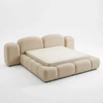 Ivory Cloud Bed in beige fabric by Marina Living UAE