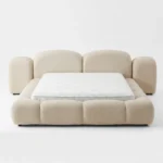 Ivory Cloud Bed in beige fabric by Marina Living UAE